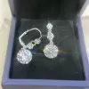 6ctw Round Cut Art-deco Drop Earrings