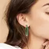 7.8ctw Round Cut Emerald Hoop Earrings in Gold