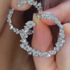 13.75ct Pear Cut White Sapphire Hoop Earrings