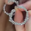 13.75ct Pear Cut White Sapphire Hoop Earrings