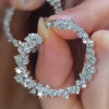 13.75ct Pear Cut White Sapphire Hoop Earrings