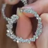 13.75ct Pear Cut White Sapphire Hoop Earrings