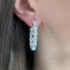 23ctw Oval Cut White Sapphire Hoop Earrings