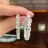 23ctw Oval Cut White Sapphire Hoop Earrings