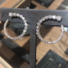 12.95ct Round Cut White Sapphire Hoop Earrings