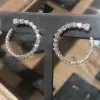 12.95ct Round Cut White Sapphire Hoop Earrings