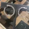 12.95ct Round Cut White Sapphire Hoop Earrings