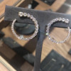 12.95ct Round Cut White Sapphire Hoop Earrings