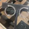 12.95ct Round Cut White Sapphire Hoop Earrings