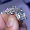 10ctw Emerald Cut White Sapphire Stud Earrings