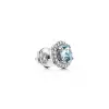 2.55ct Halo Aquamarine Earring Studs