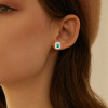 3ctw Emerald Cut Halo Stud Earrings