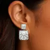 12ct Princess Cut White Sapphire Drop Earrings