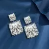 12ct Princess Cut White Sapphire Drop Earrings