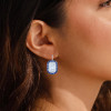 7.75ct Cushion Cut Sapphire Calibre Halo  Drop Earrings
