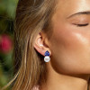 4ct Created Sapphire Pearl Drop Earrings