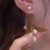 Fashion Pearl Drop Earrings in Sterling Silver