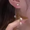 Fashion Pearl Drop Earrings in Sterling Silver