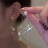 Fashion Pearl Drop Earrings in Sterling Silver