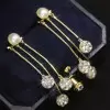 Fashion Pearl Drop Earrings in Sterling Silver