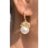 12mm Pearl Cluster Flower Elegant Drop Earrings