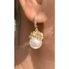 12mm Pearl Cluster Flower Elegant Drop Earrings