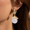 12mm Pearl Cluster Flower Elegant Drop Earrings