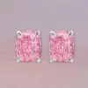 6ctw Cushion Cut Pink Sapphire Stud Earrings