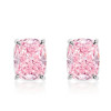 6ctw Cushion Cut Pink Sapphire Stud Earrings