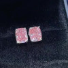 6ctw Cushion Cut Pink Sapphire Stud Earrings