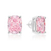 6ctw Cushion Cut Pink Sapphire Stud Earrings
