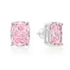6ctw Cushion Cut Pink Sapphire Stud Earrings