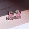 6ctw Cushion Cut Pink Sapphire Stud Earrings