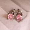 6ctw Cushion Cut Pink Sapphire Stud Earrings