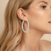 18ctw Round Cut White Sapphire Large Hoop Earrings
