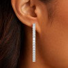 18ctw Round Cut White Sapphire Large Hoop Earrings