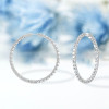 18ctw Round Cut White Sapphire Large Hoop Earrings