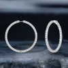 18ctw Round Cut White Sapphire Large Hoop Earrings