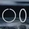 18ctw Round Cut White Sapphire Large Hoop Earrings