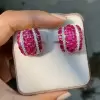 18.95ct Italian Style Oval Cut Ruby Sapphire Stud Earrings
