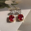 9ctw Oval Cut Ruby Classic Drop Earrings