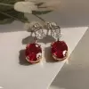 9ctw Oval Cut Ruby Classic Drop Earrings