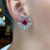 18.75ct Cushion Cut Ruby Sapphire Hoop Earrings