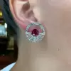 18.75ct Cushion Cut Ruby Sapphire Hoop Earrings