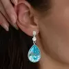 20ctw Pear Cut Aquamarine Vintage Drop Earrings