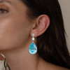 20ctw Pear Cut Aquamarine Vintage Drop Earrings