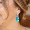 20ctw Pear Cut Aquamarine Vintage Drop Earrings