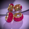 19.65ct Invisible Setting Ruby Half Hoop Earrings