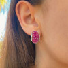 19.65ct Invisible Setting Ruby Half Hoop Earrings