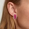 19.65ct Invisible Setting Ruby Half Hoop Earrings